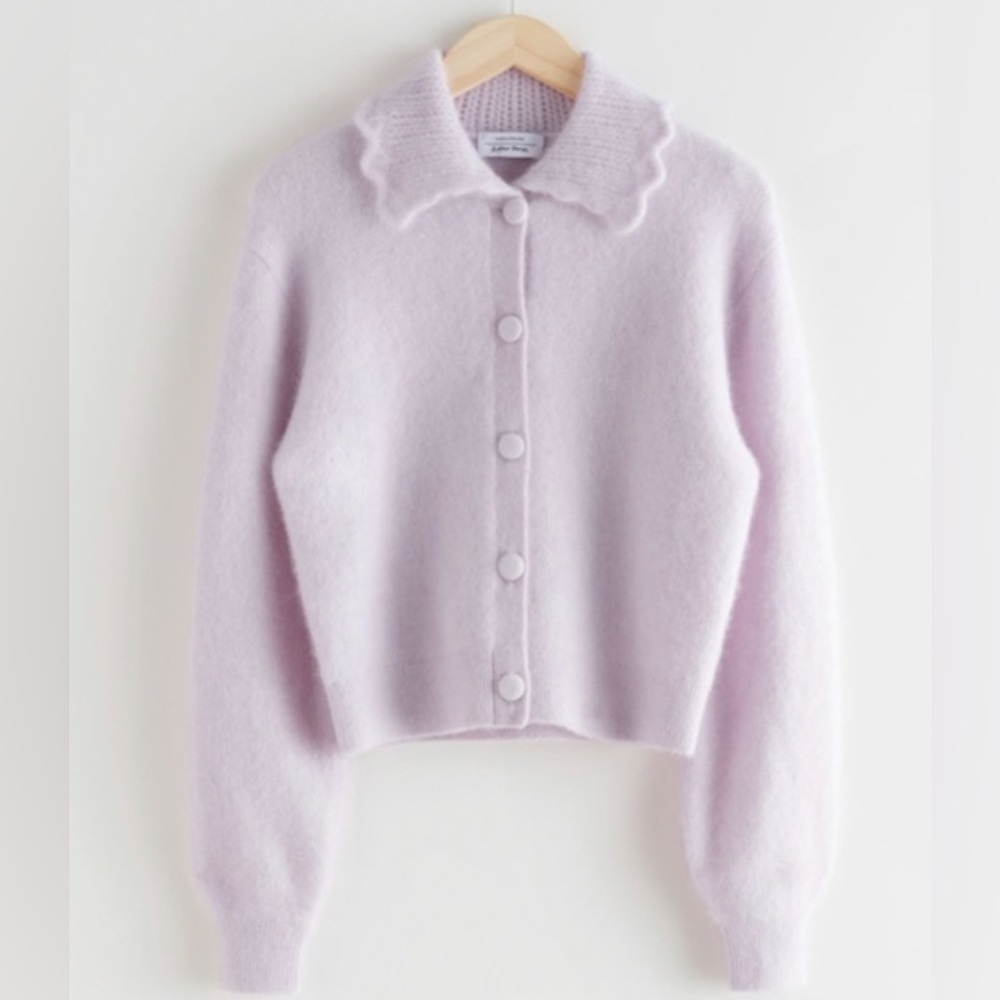 & Other Stories - Collar Detail Cardigan in Lilac - US Size L